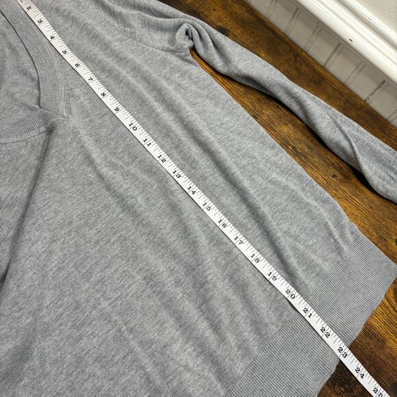 Quince Size XS Organic Cotton Cashmere Sweater Heather Gray Lightweight Luxe - Picture 9 of 9